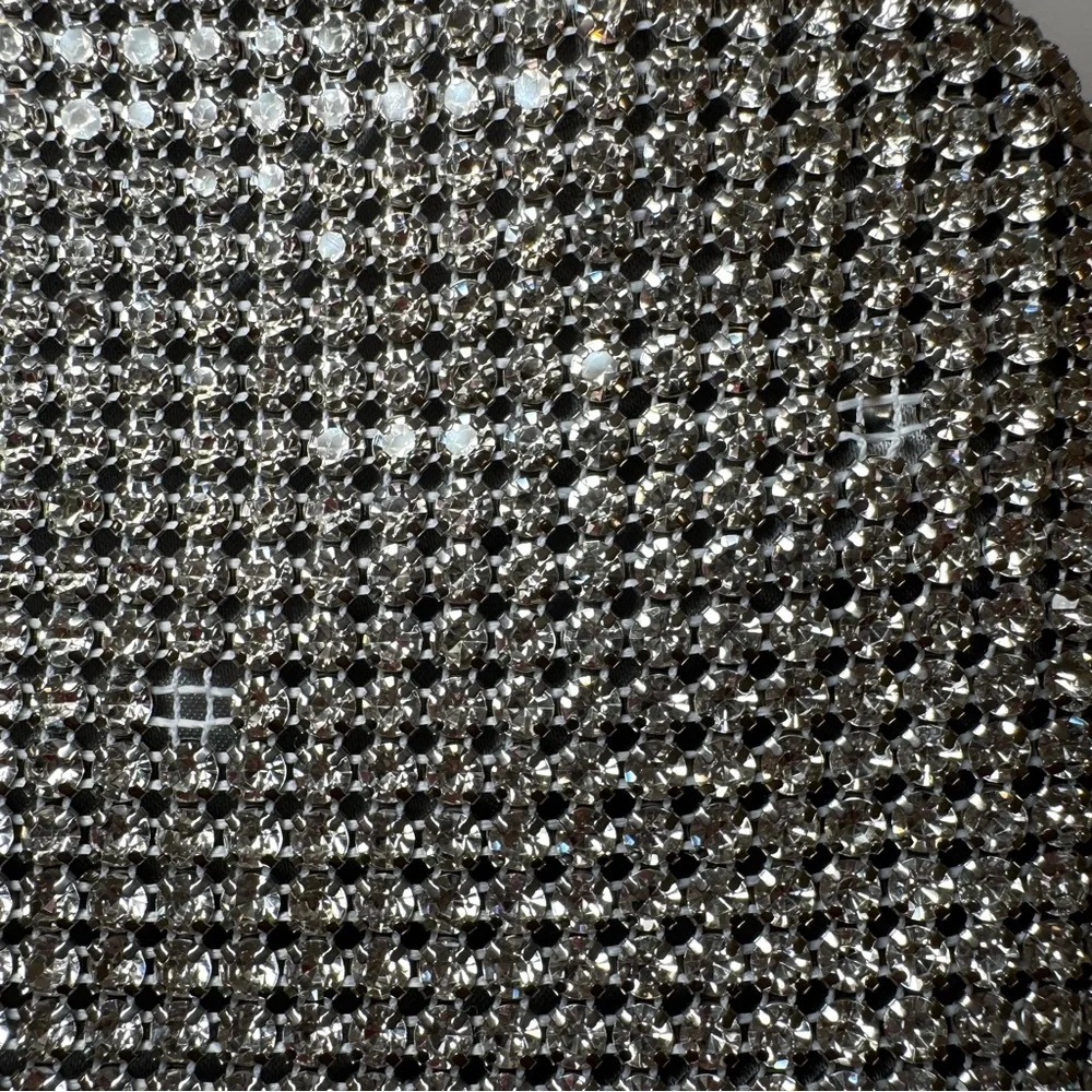 NWT Stella McCartney Crystal Rhinestone Soft Clutch W Silver Chain Crossbody